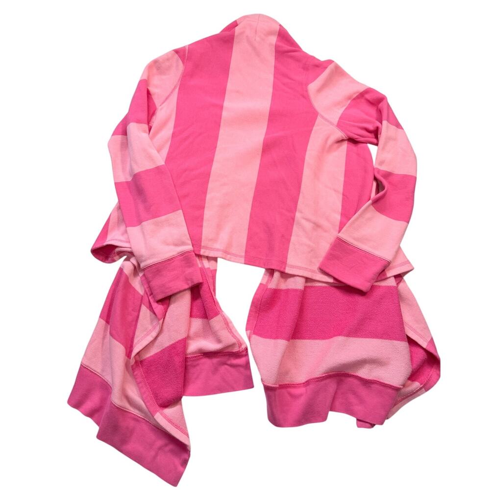 Lilly Pulitzer Norma Fleece Wrap Stripe Cardigan Pink NWT Medium Preppy Cozy - Picture 3 of 13